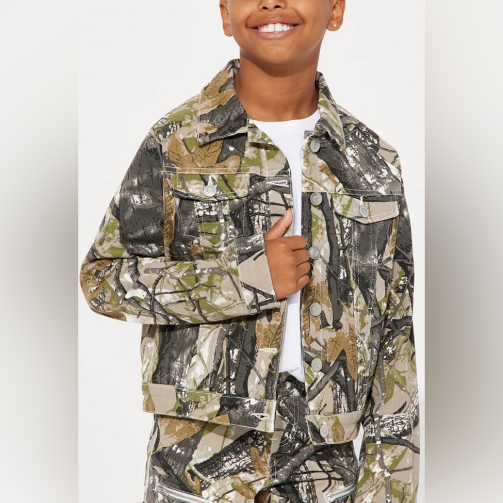 Fashion Nova Kids • Camouflage • Denim • Button-Up Jacket